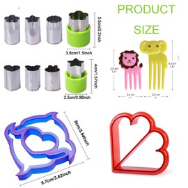 21pcs Sandwich Cutters for Children, Sandwich Cutters Set for Kids, Bread Sandwich Cutter, Cookie Cutters, Vegetable Cookie Cutters with Comfort Grip, Stainless Steel Fruit Shape Cutters, for Baking