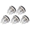 5Pcs Button Switch Stainless Steel Flat Top Button with LED