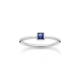 THOMAS SABO Blue Stone Ring 925 Sterling Silver TR2395-699-32, Sterling Silver, Cubic Zirconia