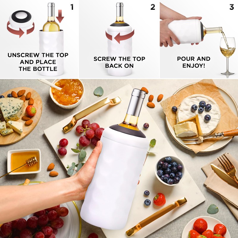 Premium Wine Chiller - Wine Bottle Chiller Double Walled, Vacuum