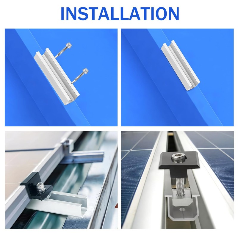 Noosverl Solar Panel Mount Kit (12 cm) and Accessories Black