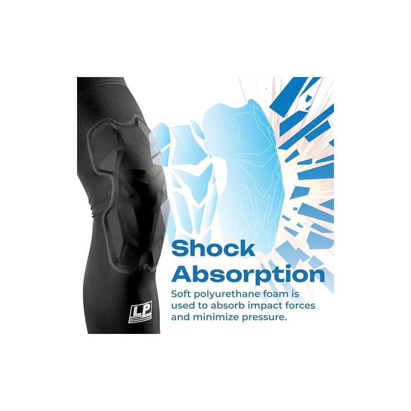 LP SUPPORT IM710 Shield Padded Leg Compression Sleeve, Ergonomic Knee