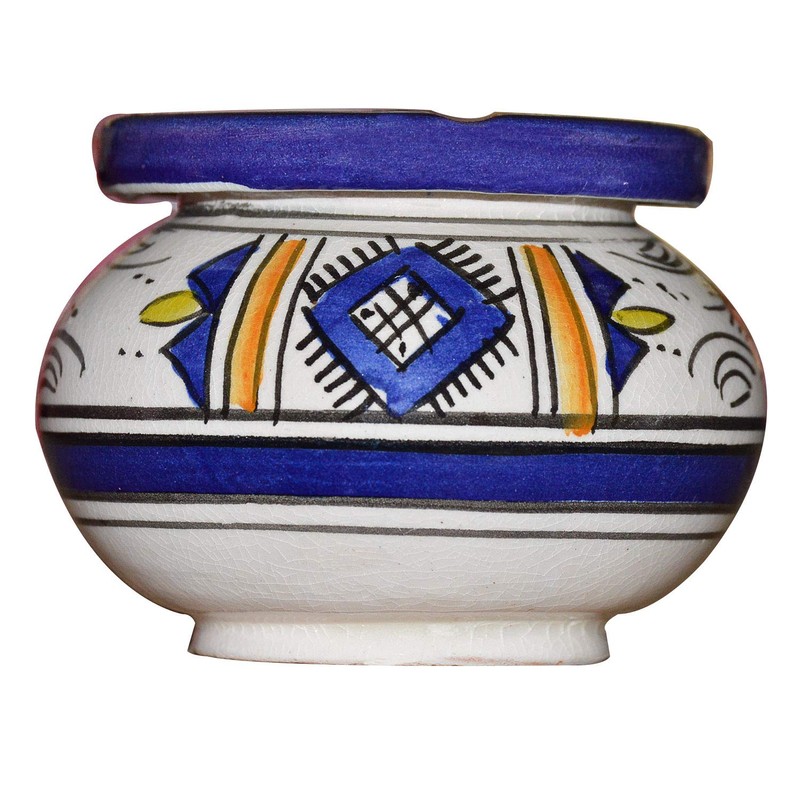 Ceramic Ashtrays Hand Made Moroccan smokeless Ceramic Medium Vivid Colors