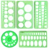 5PCS Circle Template Measuring Geometry Ruler Geometric Drawings Stencils Rulers,