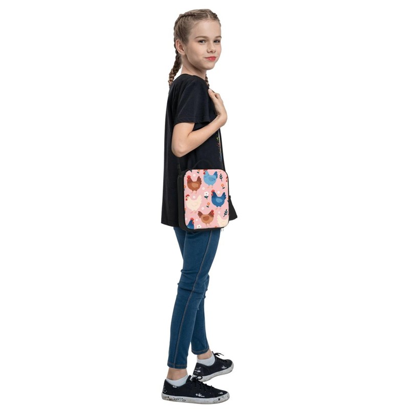 Gelasgo Rooster Insulated Lunch Bag Thermal Reusable Lunch Tote with