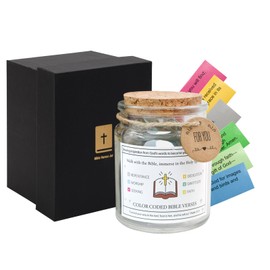 VANRA Bible Verse Jar with 96 Color Coded Scriptures Inspirational Christian Gifts for Women Prayer Hope Jar Read Me When, Bible Study Supplies, Christmas Easter Gifts for Adults Teens