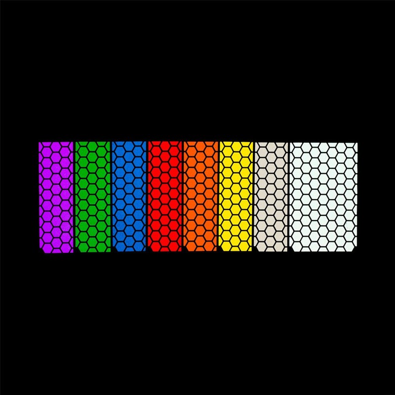 RydeSafe Calcomanías Reflectantes - Kit Hexagonal - Grande (Blanco)