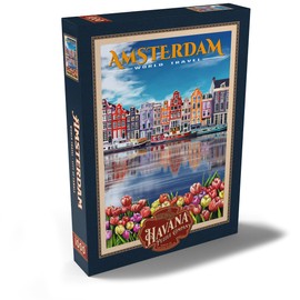 MyPuzzle Amsterdam, Netherlands - City of Canals, Vintage Travel Poster - Premium 1000 Piece Puzzle - MyPuzzle Special Collection by Havana Puzzle Company