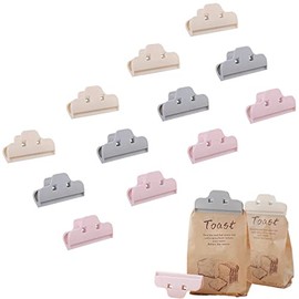 12 Pcs Clip de Sellado de Alimentos, 4'' Clips de Bolsa de Almacenamiento | Abrazaderas de Sellado de Refrigerios de Plástico, de Alimentos para Oficinas, Accesorios de Herramientas de Cocina