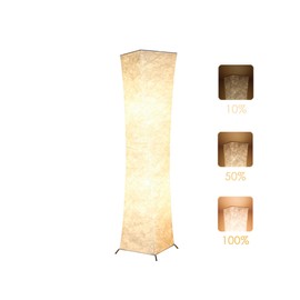 Floor Lamp, chiphy 52'' Dimmable Standing LED Lamps, 3 Levels Adjustable Brightness 12W/2 LED Bulbs(2400 LM, 100W Equivalent) and White Fabric Shade, Contemporary and Modern for Bedroom, Living Room