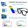 FEISEDY Retro Square Blue Light Blocking Reading Glasses Anti Glare