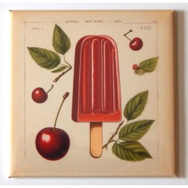 Blue Crab Magnets Cherry Popsicle FRIDGE MAGNET "style D" ice cream sign - 2.5 x 2.5 inches