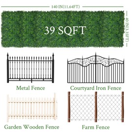 DOPGIB Artificial Ivy Privacy Fence Screen,40"x 140" (39 SQFT) 4-Layer Leaf UV-Anti Faux Greenery Boxwood Backdrop Ivy Vine Leaf Panels for Outdoor, Indoor, Garden,Backyard and Decor