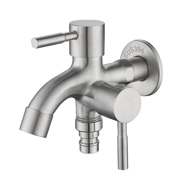 Double Tap, Multifunctional Stainless Steel Outlet Tap, 1/2 Inch Universal