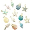 Pack of 13 Seashell Lockets of Starfish and a Combination