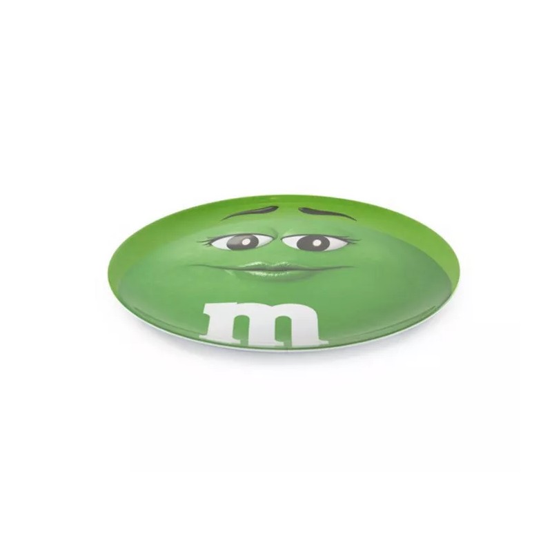 M&M's World GREEN Character Big Face Melamine Dinner Plate New