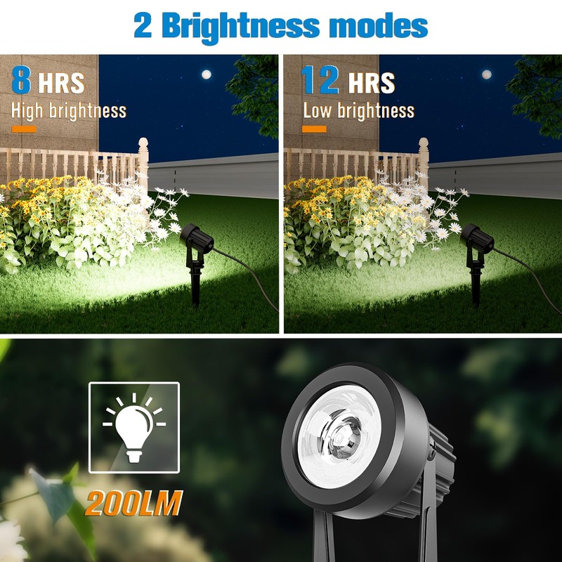 APONUO Solar Spot Lights Outdoor 4-in-1 Solar Landscape Lighting Dusk