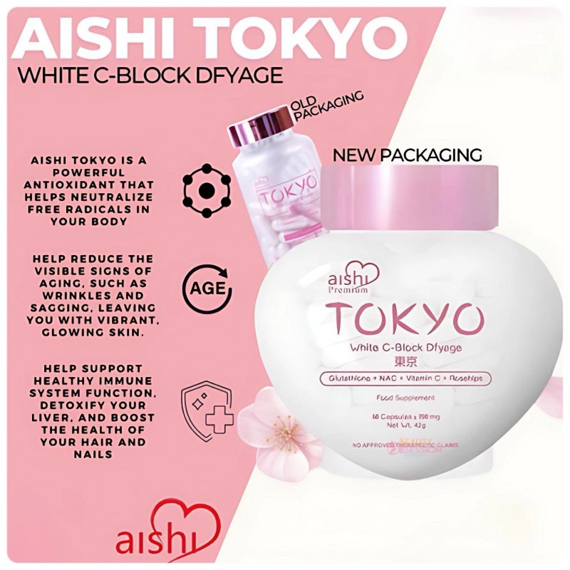 Aishi Premium Tokyo White C-Block Dfyage Glutathione