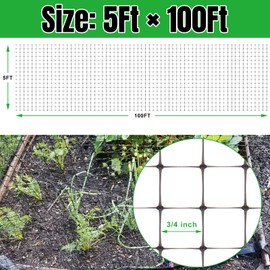 NONMON Bird Netting 5 x 100 FT Heavy Duty Garden Netting Deer Fence Netting Pest Barrier for Protect Fruit Trees, Plants and Vegetables Against Birds, Deer, Squirrels, Black