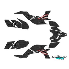 Kalair GFX Graphics Kit for Yamaha YFZ 450 (2004-2008) Predator Series Gray 21 Mil-Dirt Pit Bike Motorcycle Stickers,Dirtbike Racing Decal Automotive Motocross Accessories no Plastics