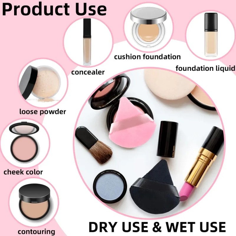 Maquillaje En Polvo Puff Tkyzms Con Forma De Triángulo, Jueg