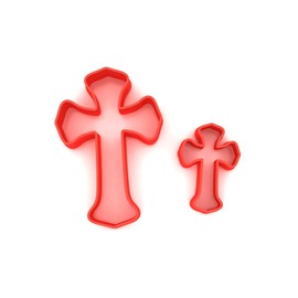 Custom Cutters Cross Shape Cutters | Mini/Small Plastic Cutter for Baking, Fondant, Clay, Pastry, Icing, Jewellery (3CM + 5CM)