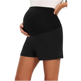 JMITHA Umstandsshorts, Baumwolle Super Bequeme Umstandshose für Sommer Umstands Shorts Damen umstandsshorts Kurz Umstandsshorts Maternity Sport Umstandsshorts (L, Schwarz 02)
