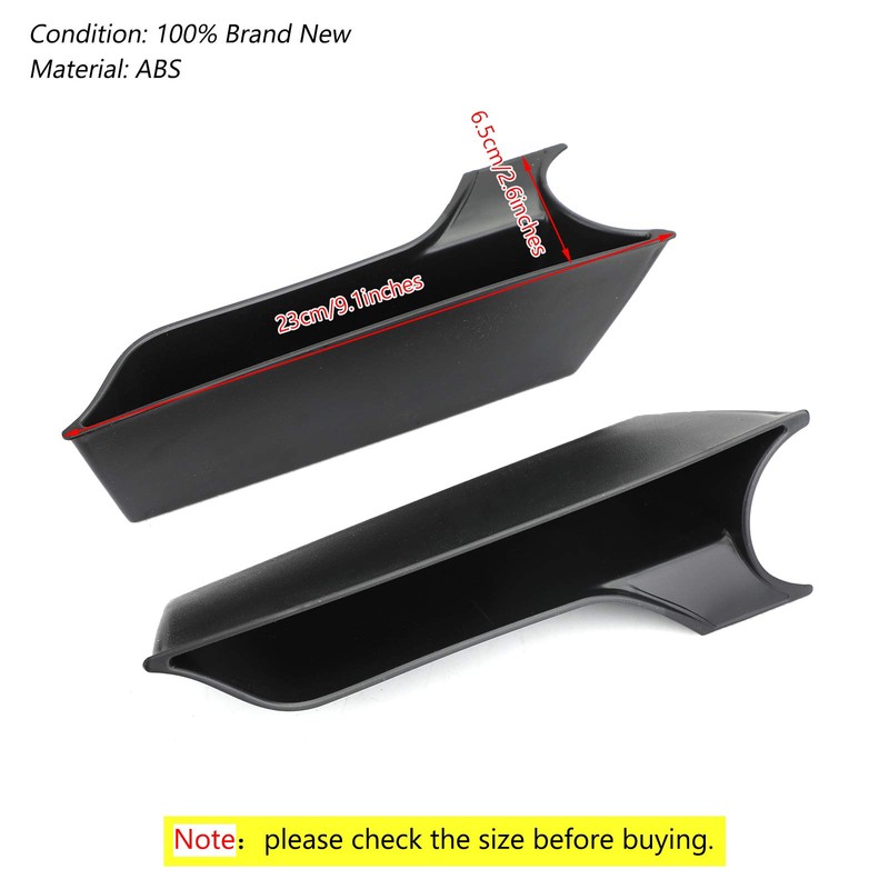 Artudatech Black Interior Door Armrest Storage Box Organizer Holde Tirm