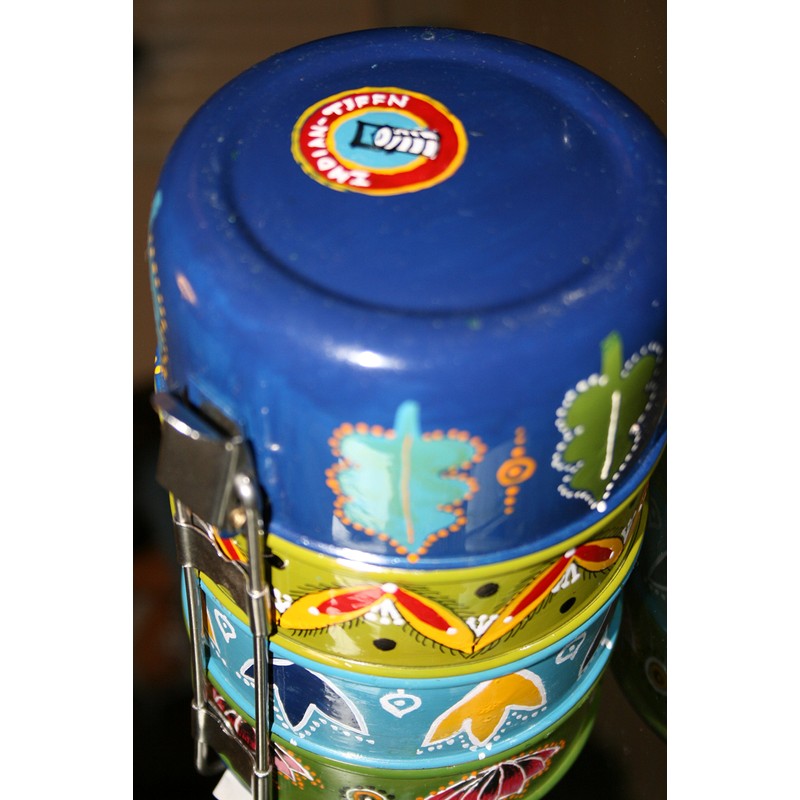 Handpainted 4 Tier Madhubani Motifs Indian-Tiffin Box