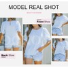 Dokotoo - Blusas con estampado floral para mujer, cuello redondo,