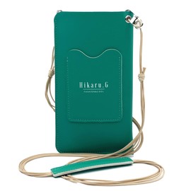 Hikaru.G Smartphone Pouch, Women's, Smartphone Pochette, Portable Pouch, Shoulder Bag, Cross-body Hanging, Lightweight, Simple, Fashionable (Green)