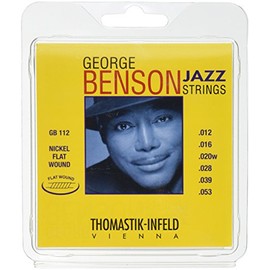 Thomastik-Infeld GB112 Cuerdas de guitarra de jazz: George Benson 6 cuerdas - Juego de heridas planas de níquel puro E, B, G, D, A, E