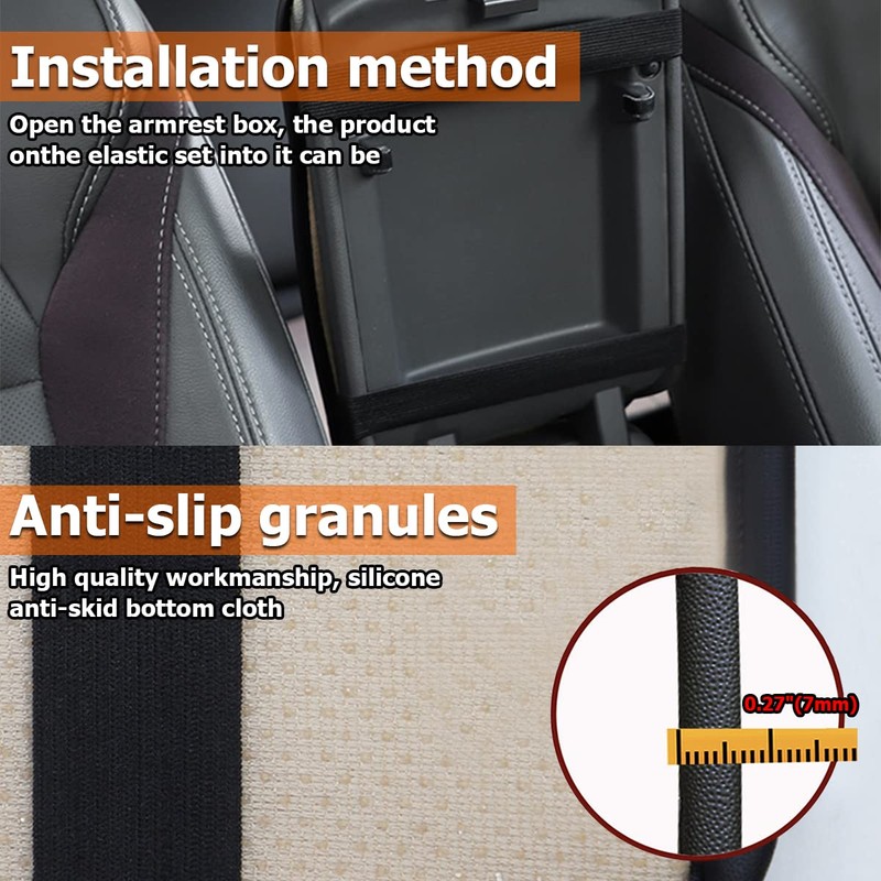 Car Center Console Cushion Pad, Universal Leather Waterproof Armrest Seat
