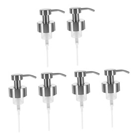 Alipis 6 Pcs Foam Soap Dispenser Dishwashing Liquid Dispenser Coffee Flavoring Syrup Lotion Bottle Pump Soap Dispensers Pump Soap Dispenser Pump Head Replacement Stainless Steel Silver