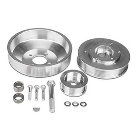 SR Performance Underdrive Pulleys; Polished Compatible with 96-Mid 01 Mustang GT