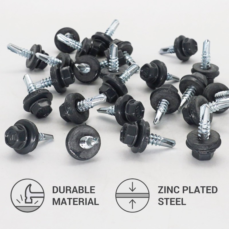 SKIR'CO (Pack of 50) Roofing Bolts, Hex Head 4.8 x