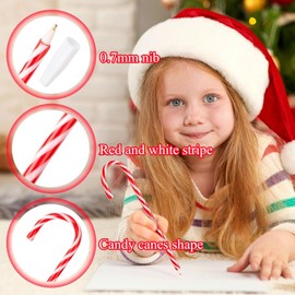 LATERN 60Pcs Christmas Candy Cane Pen, 19CM Christmas Ballpoint Pens Christmas Snowman Pen with Black and Blue Ink for Christmas Holiday New Years Home Decor Party Gift