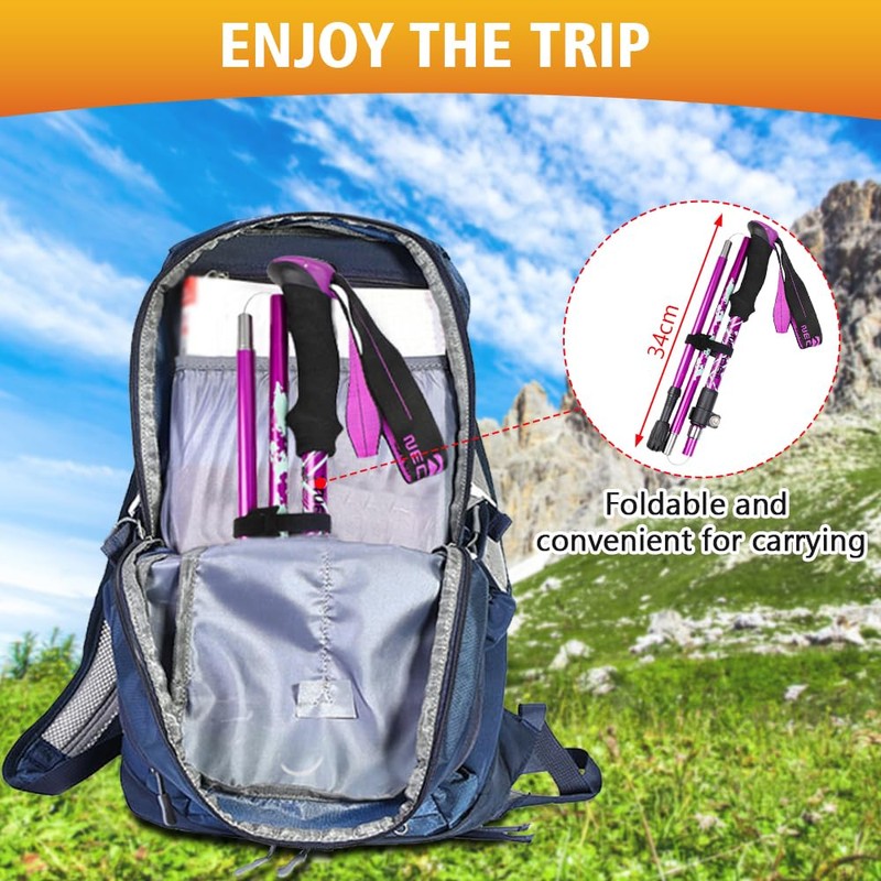 Nordic Walking Poles Women's Hiking Poles Foldable Trekking Poles Hiking