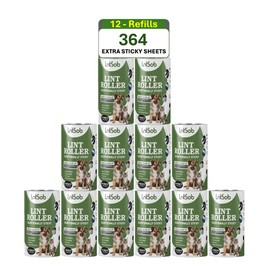 LntSob Pack of 12 Lint Rollers Refills-364 Sheets Sticky Lint Roller for Clothes, 4 Rolls of 49 and 8 Rolls of 21 Sheets-Lint Remover Ideal for Fabric, Effective on Dust, Dirt, Fluff, Debris, and Hair