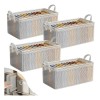 4 Caja Organizadora De Tela Para Cajones De Ropa Plegables Transparente