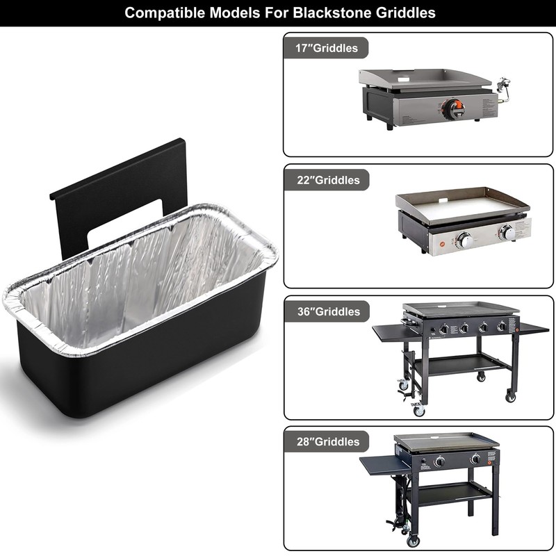 Griddle Grease Catcher for Blackstone Grill with 10 Pack Grease