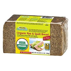 Mestemacher Bread, Organic Rye & Spelt, 17.6 Ounce Packages (Pack of 12)