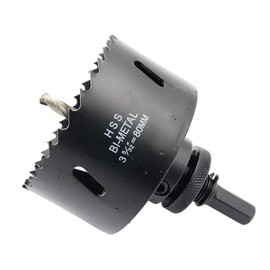 3.15inch Hole Saw LAIWEI Hole Saw 80mm with Heavy Duty Mandrel, HSS Hole Cutter for Metal Pipe,Wood,Sheet Metal,etc. 2 locking pins make the tool stronger and drilling easier(3-5/32"80mm)