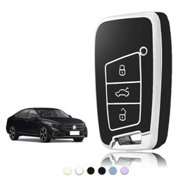 TOOMUME Key Cover, Car Key Case Suitable for VW Volkswagen Passat B8 Golf 7 Tiguan T-Cross Polo CC Seat Leon Ibiza Skoda Superb Kodiaq, Key Cover Protection Key Housing – Smart Key