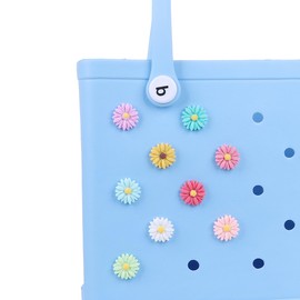 Vagocom 9Pcs Flower Charm for Bogg Bag,1inch/2.6cm Daisy Decorative Accessory for Rubber Beach Tote Bag,9 Colors, 1 of Each Color
