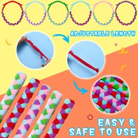 Henoyso 12 Pcs Chew Necklaces for Sensory Kids Terry Cloth Chewy Necklace Absorbent Fabric Oral Sensory Chew Toys Reusable Band for Boys Girls Autism ADHD SPD Fidgeting Anxiety (Macaron Colors)