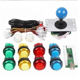 DIY Arcade Joystick Kit Circuit Board Joystick 5P USB PC Joystick Illuminated Buttons Arcade Game Controller