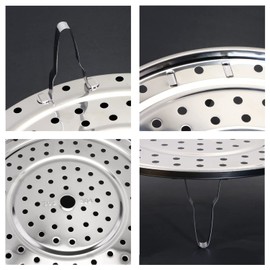 Mini Skater 1 Pack Stainless Steel Steamer Rack Stand Thicken Pressure Cooker Canning Racks with Detachable Legs for Stock Pot Steaming Tray Pans (6.96inch)