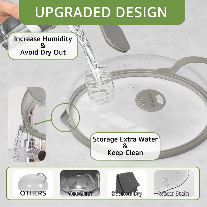 Microwave Splatter Cover with Water Steamer for Food - 10