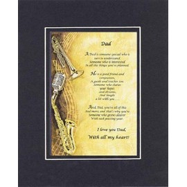 Touching and Heartfelt Poem for Fathers - Dad, Poem on 11 x 14 inches Double Beveled Matting (Black on Black)